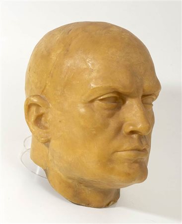 Italia, Regno, grande testa di Benito Mussolini in cera 