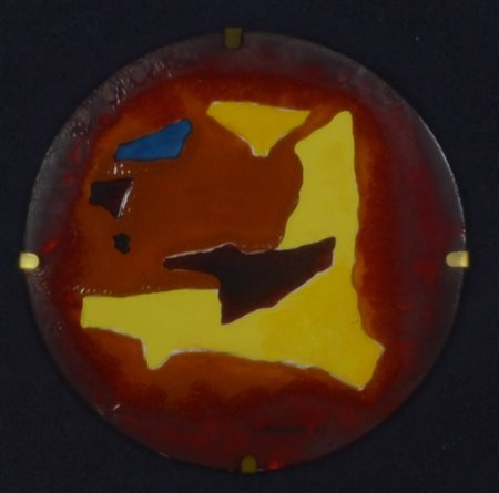 Luigi Veronesi SENZA TITOLO smalto su rame, diam cm 10 firma e data eseguito...