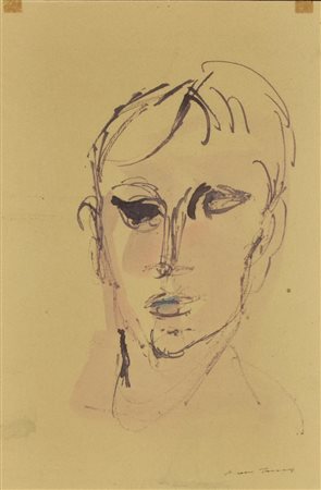 Ernesto Treccani VOLTO china su carta, cm 33x22 firma