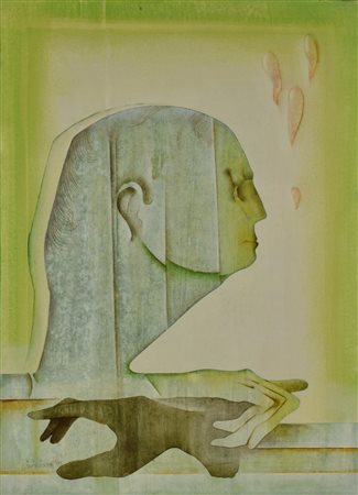 Cesare Paolantonio TESTA 10a PER UNA RICOMPOSIZIONE 'STUDIO' olio su tela con...