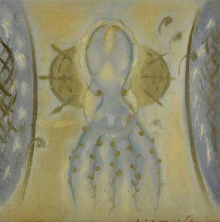 Eugenio Tomiolo POLPO olio su tela, cm 50x50 firma sul retro: firma e titolo