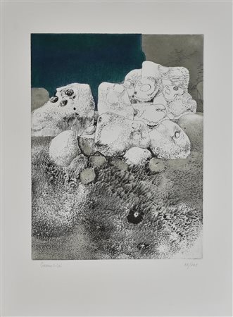 Leonardo Cremonini SENZA TITOLO incisione su carta, foglio cm 75x56, battuta...