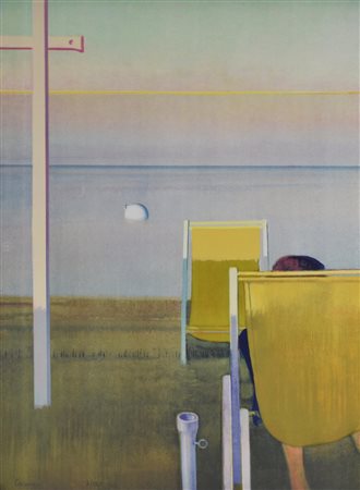 Leonardo Cremonini MARE serigrafia su carta, cm 80x60; es. 7/125 firma