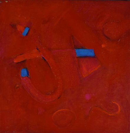 Kiki Franceschi AXTER SEGNI olio su tela, cm 30x30 sul retro: firma, titolo e...