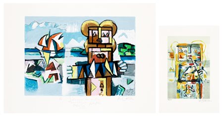 IBRAHIM KODRA (1918-2006) - Lotto unico di 2 opere grafiche: