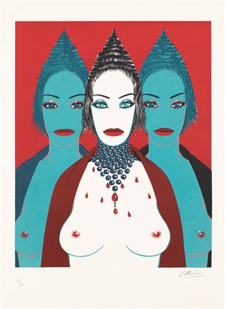 FÉLIX LABISSE (1905-1982) - Senza Titolo (Omaggio a Fellini), 1976