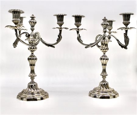 Coppia  di candelabri argento