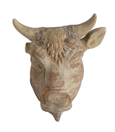 GREEK HELLENISTIC TERRACOTTA SACRED YOUNG BULL PROTOME
3rd century BC
