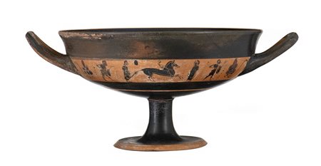 ATTIC BLACK-FIGURE BAND CUP KYLIX
Near the Little Masters Group, 530 - 525 BC
