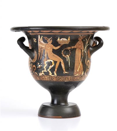 APULIAN RED-FIGURE BELL KRATER
Mid 4th century BC
