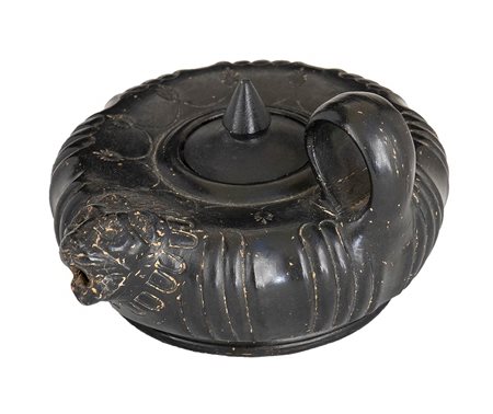 GREEK HELLENISTIC BLACK-GLAZED GUTTUS
South Italy, 4th century BC
