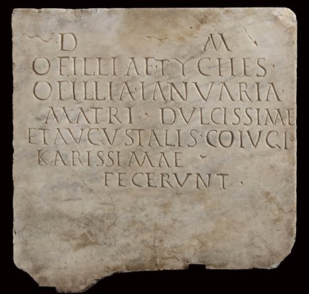 ROMAN MARBLE GRAVESTONE OF OFILLIA TYCHE
2nd - 3rd century AD