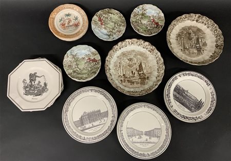 Manifatture diverse, lotto composto da una zuppiera con coperchio, un vassoio,