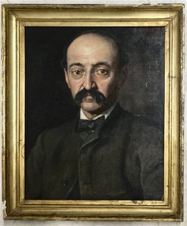 Ricardo Maria Navarrete y Fos "Ritratto maschile" olio su tela (cm 50.5x41.5) Fi