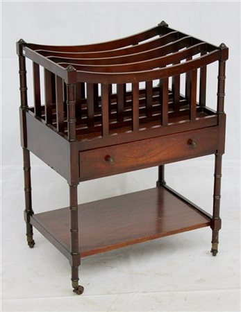 Portariviste ad un cassetto e gambe tornite munite di rotelle (cm 53x78x36) (di