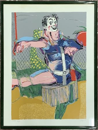 Lotto composto da due litografie a colori raffiguranti figure, di autori e misu