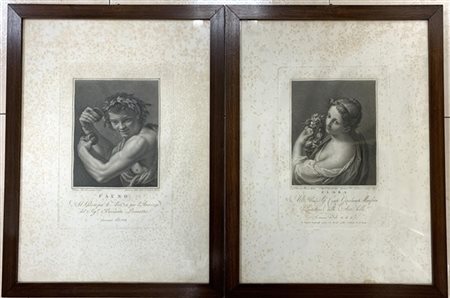 Giovanni Folo su disegni di Stefano Tofanelli "Flora" e "Fauno" coppia di incis