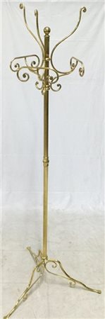 Appendiabiti da terra in ottone, secolo XX (H cm 198) (difetti)