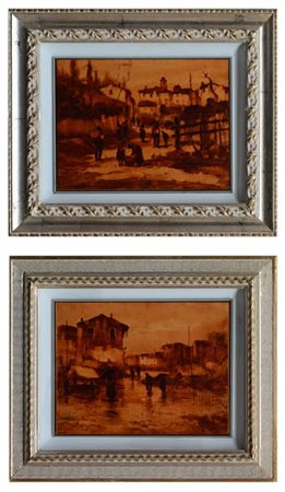 Vittore Antonio Cargnel "Cassino" 1930" "Frisanco 1929" coppia di monotipi su ca