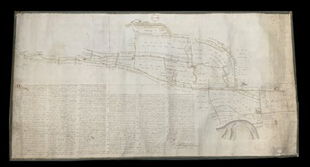 [MAPPA CATASTALE] - Monastero della Stella, acquarellata su carta foderata