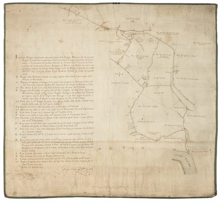 [MAPPA CATASTALE] - Roggia Riazzola 23 gennaio 1711.

Il disegno raffigura part