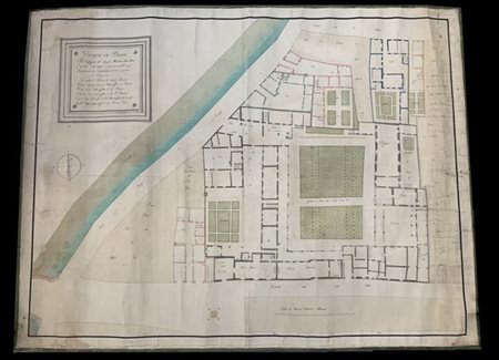 [MAPPA CATASTALE] - Territorio di Besate, 5 agosto 1709. Misure 720 x 1400mm