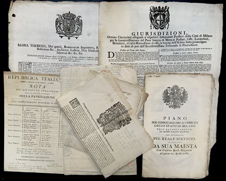 [MILANO - GRIDA SULLE IMPOSTE]. Corposo lotto contenente varie grida del XVII e