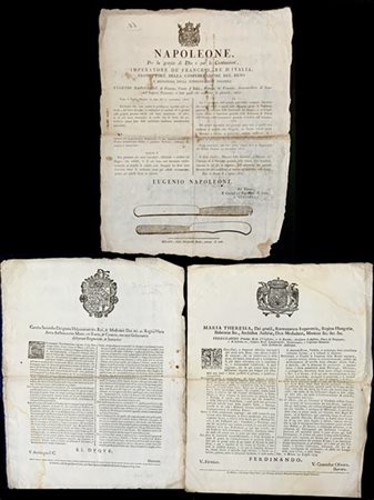 [MILANO - GRIDA: ARMI]. Una serie di grida perlopiù del XVIII-XIX secolo dedica