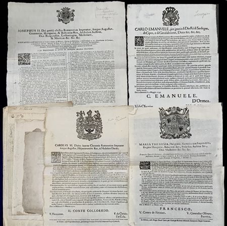 [MILANO - GRIDA: FRANCHI MURATORI, ZINGARI, DETENUTI]. Una serie di grida perlo