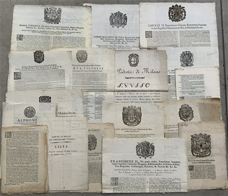 [MILANO - GRIDA]. Una serie di grida perlopiù del XVIII-XIX secolo dedicate all