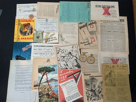 [REPUBBLICA SOCIALE - PROPAGANDA] Cospicuo lotto di materiale propagandistico d