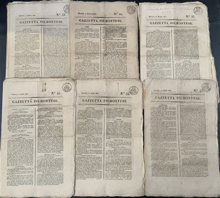 [RISORGIMENTO-PIEMONTE] Lotto di alcuni numeri della gazzetta piemontese riferi