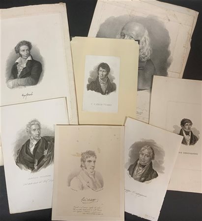 [RITRATTI] Lotto contenente numerosi ritratti a stampa di letterati romantici f