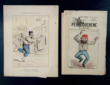 [SATIRA] - J. PLATIER. Lotto contentente una serie di documenti illustrati a ca