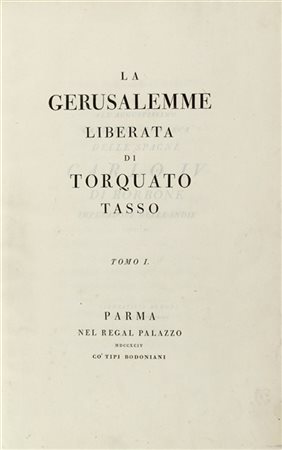 TASSO, Torquato. La Gerusalemme liberata. Parma: Giambattista Bodoni, 1794.

Bu