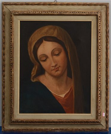 Ignoto "Madonna" olio su tela (cm 45,5x35,5) in cornice (difetti)