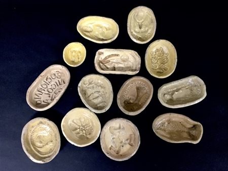 Manifattura siciliana del secolo XIX , lotto composto da numerose formelle in t