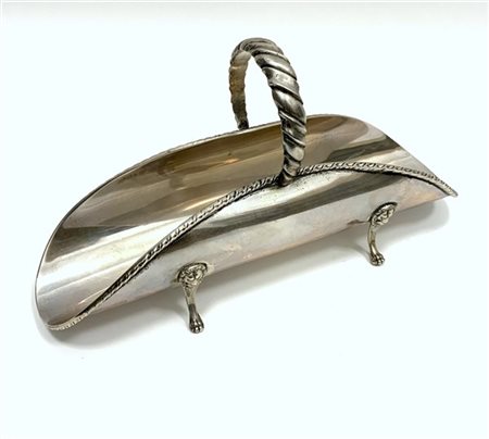 Portagrissini in argento decorato a "cordonatura" piedini a zampa ferina (gr 37