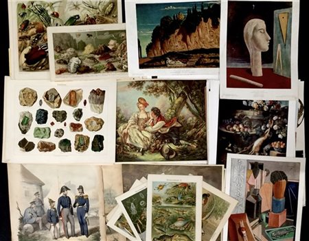 Cartella contenente numerose stampe di soggetti differenti (difetti)