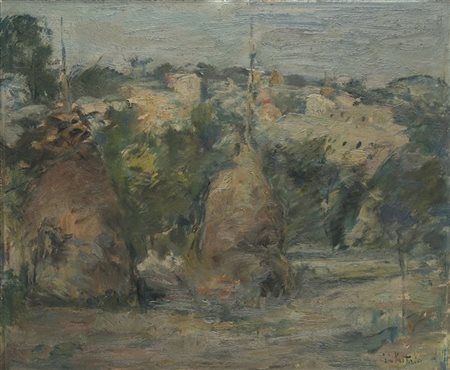 Ezio Pastorio "Colline marchigiane" 1965
olio su compensato (cm 50x60)
Firmato i