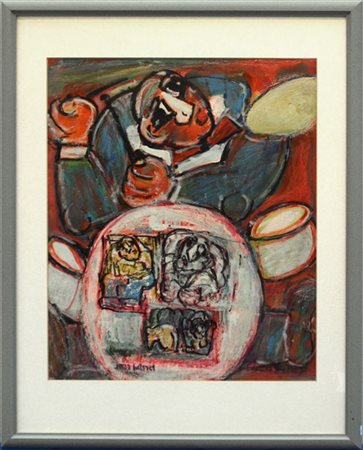 Firma indecifrata "Jazz band"
tecnica mista su carta, cm 56x47
Firmato e titolat