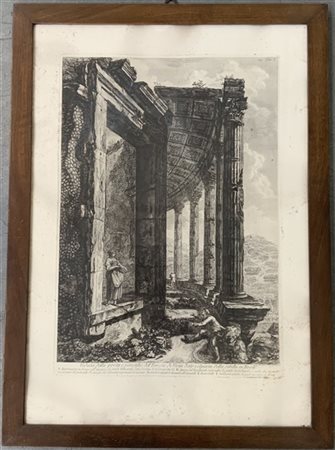 Giovanni Battista Piranesi, incisione raffigurante la "Veduta della porta e per