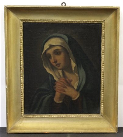 Scuola italiana del secolo XVIII "Madonna orante" Olio su tela (cm 32,5x27,5) I