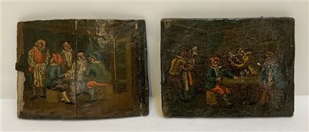 Ignoto "Scene di osteria" coppia di dipinti ad olio su tavola (cm 10x14)

(grav