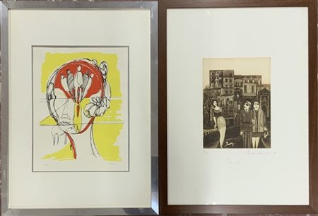 Lotto composto da quattro grafiche di autori e misure diverse tra cui Renzo Ves