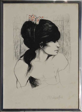 Fausto Liberatore "Profilo femminile" 
litografia a colori
cm 70x50
numerata 276