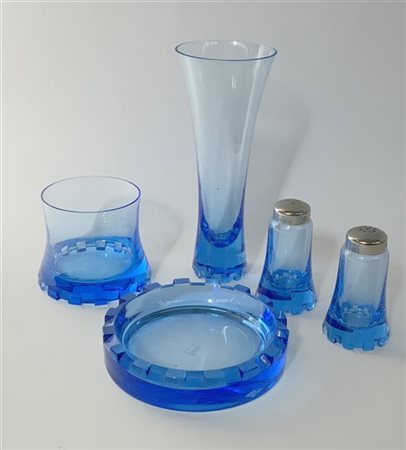 Studio S.E.L.D. per Moser Lotto composto da due vasi, un posacenere, una saliera