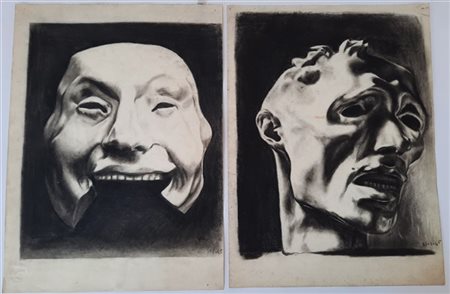 Anonimo
Due disegni a carboncino raffiguranti due sculture di Adolfo Wildt. Dat