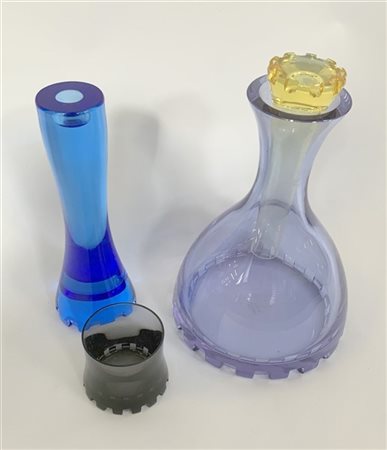 Studio S.E.L.D. per Moser Lotto composto da un portacandele in vetro trasparente