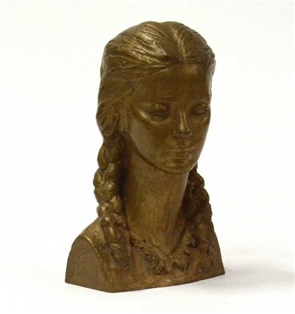 Neri Pozza "Ritratto di fanciulla" 1979
scultura in bronzo dorato
h cm 35
firmat